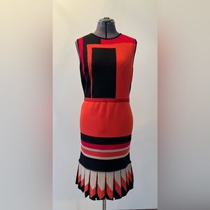 Giambattista Valli Virgin Wool Colorblock Dress, size L